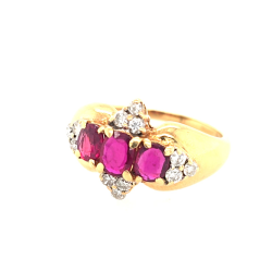 Pre Owned 18ct Ruby and Diamond Ring ZU294